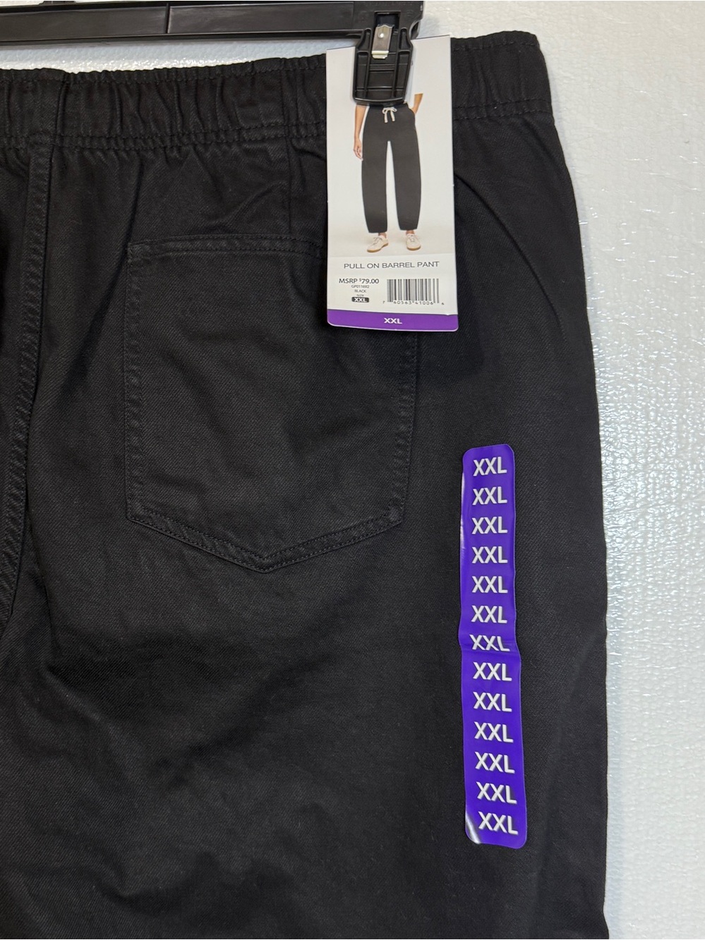 Gap Women Black Pull on Barrel Pant Mid Rise Relaxed Fit with Tapered Leg XXL - Picture 7 of 8